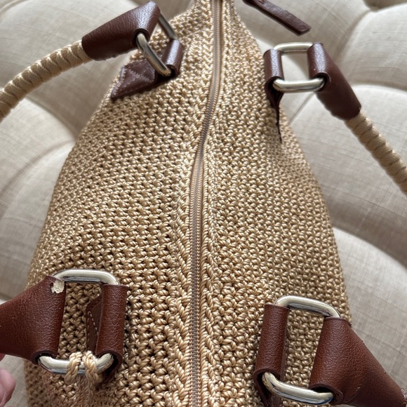 The Sak Beige Straw Tote with Brown Trim - Picture 6 of 16